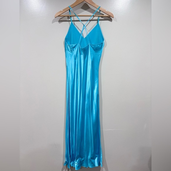 Rails Kaiden Silk Midi Slip Dress Womens Size Small Azure Blue Aqua Retails $238 - Picture 6 of 9